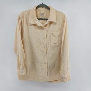 L.L. Bean Corduroy Chore Barn Shacket Cream Colored Oversized XL Petite